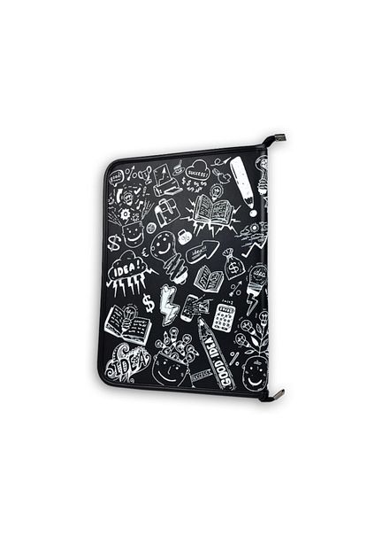 deri 13 inc baskili organizer tablet kilifi