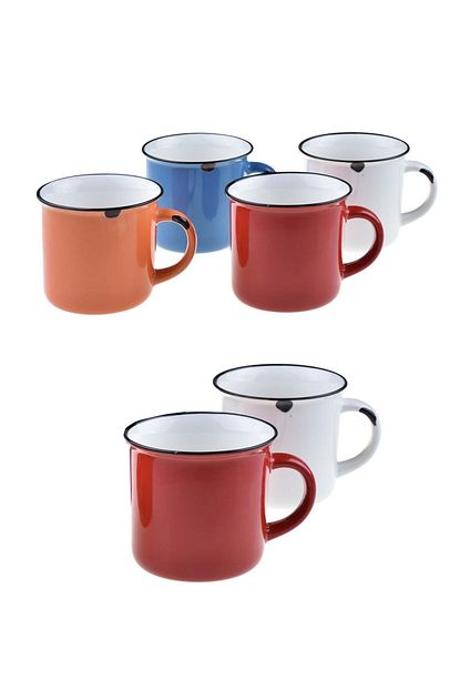 Sepetcibaba 6 Li Renkli Vintage Porselen Kupa Trendyol