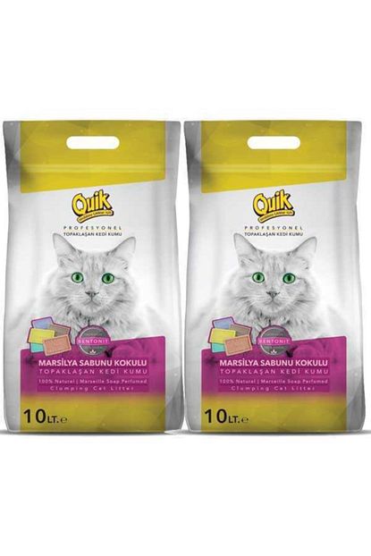 Quik Kedi Kumu 10 Lt 2 Adet Marsilya Sabunlu Topaklasan Ince Trendyol