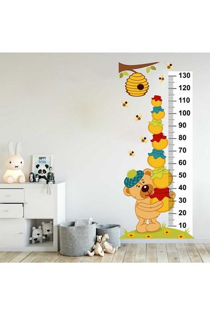 Walldeco Cocuk Odasi Sevimli Ayi Temali Boy Olcer Sticker Ankrstckr0020 Trendyol