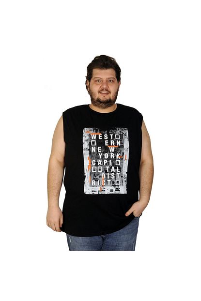 Modexl Buyuk Beden Erkek Kolsuz Tshirt Western Newyork 20124 20124syh Trendyol