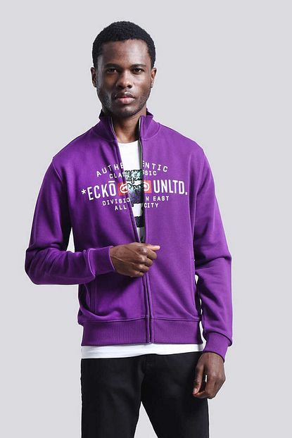 Ecko Unltd Erkek Mor Erkek Baskili Fermuarli Sweatshirt Florida Zip Hoodie Trendyol