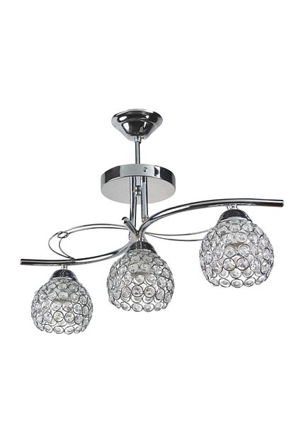 Fer Avize Modern Krom Kristal Tasli Uclu Avize Trendyol