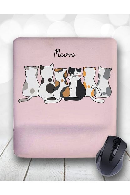 Atolye Cizgi Kedi Dostu Dikdortgen Bilek Destekli Mouse Pad Trendyol