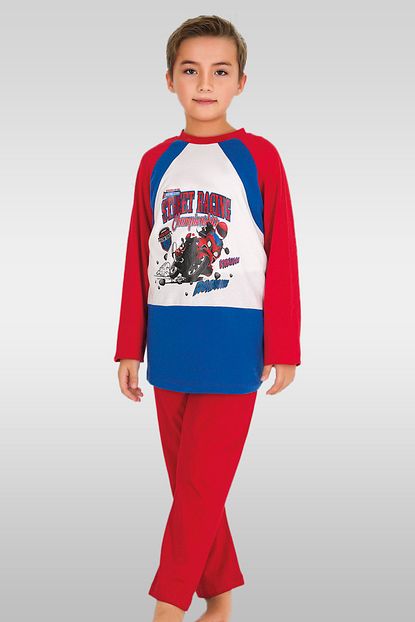Hf Club Kirmizi Uzun Kollu Erkek Cocuk Pijama Takimi 2088 Trendyol