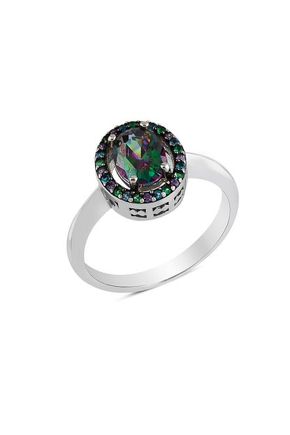 Piaje Gumus Mistik Topaz Oval Tasli Yuzuk Trendyol