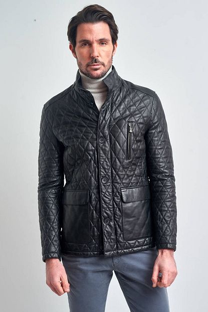Pierre Cardin Erkek Siyah Spor Kapitone Deri Mont Trendyol