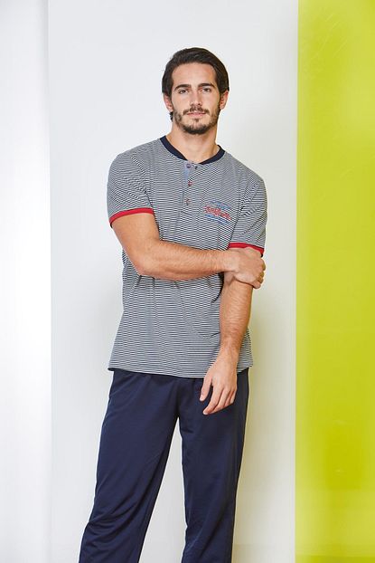 Pjs Patli Cizgili Erkek Pijama 2 Li Takim 20823 Trendyol