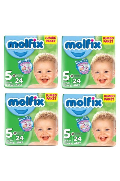 molfix bebek bezi junior 5 numara 11 18 kg 4 x24 96 adet fiyati yorumlari trendyol