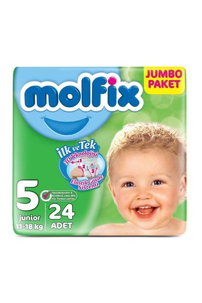 molfix bebek bezi junior 5 numara 11 18 kg 24 adet fiyati yorumlari trendyol