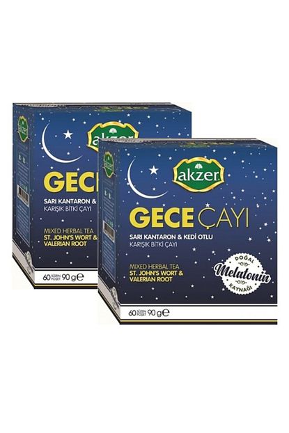 Akzer 2 Adet Gece Cayi Sari Kantaron Kedi Otlu Karisik Bitki Suzen Poset Cay 60 X 1 5 G Trendyol