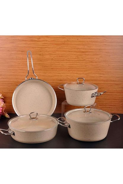 Paci 7 Parca Royal Granit Beyaz Tencere Seti P200640 Trendyol