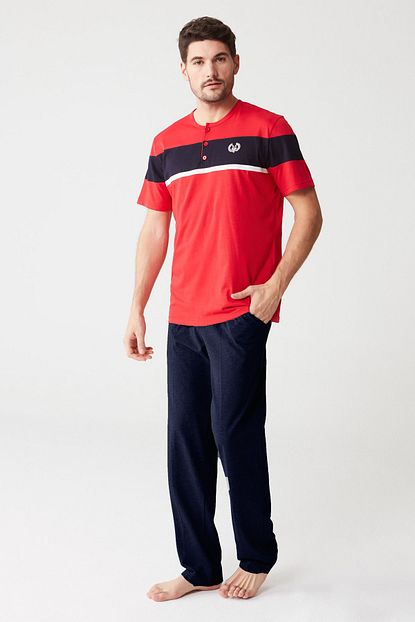 Mod Collection Erkek Kirmizi Pijama Takimi Trendyol