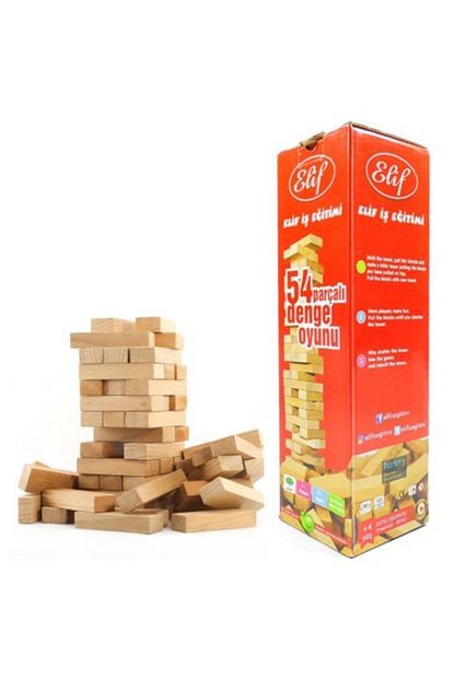 Elif Is Egitim 54 Parcali Denge Oyunu Jenga Trendyol