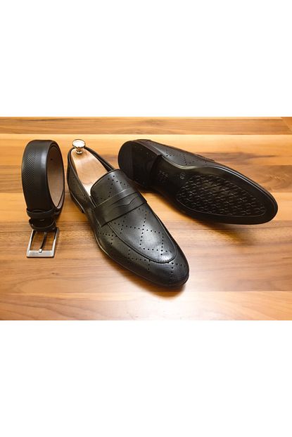 Piton Shoes Erkek Siyah Bagciksiz Klasik Ayakkabi Trendyol