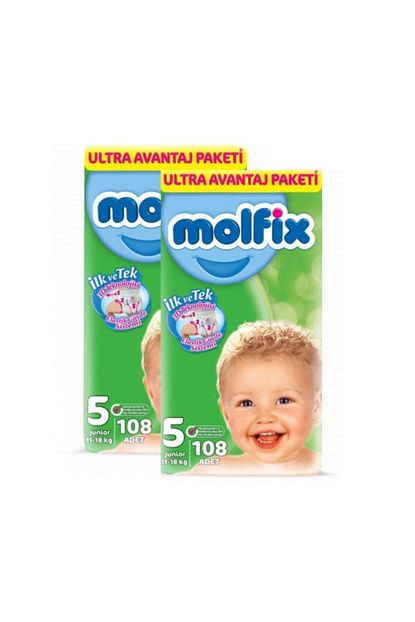 Molfix 5 Beden Numara 108x2 216 Adet Bebek Bezi 11 18 Kg Trendyol