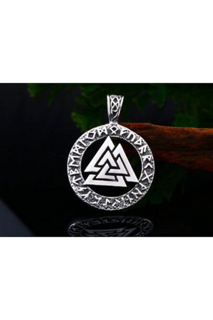 Daisybydaisy Iskandinav Viking Runik Harfler Guc Simgesi Valknut Viking Kolye Trendyol
