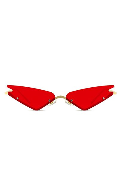 Toz Vintage Kirmizi Cercevesiz Gozluk Vintage Retro Rimless Sunglasses Trendyol