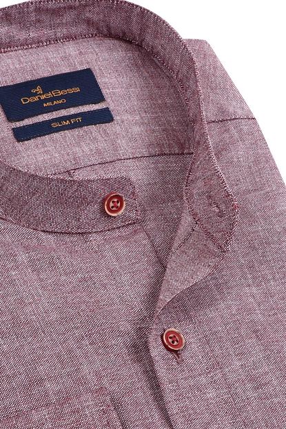 Daniel Bessi Slim Fit Uzun Kollu Kircilli Bordo Hakim Yaka Erkek Gomlek 506 410 Trendyol