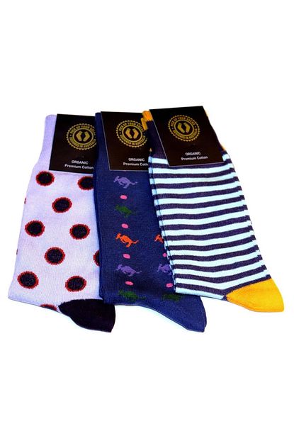 Pick Up Your Socks Organic Premium Cotton 3 Lu Paket Ozel Tasarim Erkek Corap 41 46 Trendyol