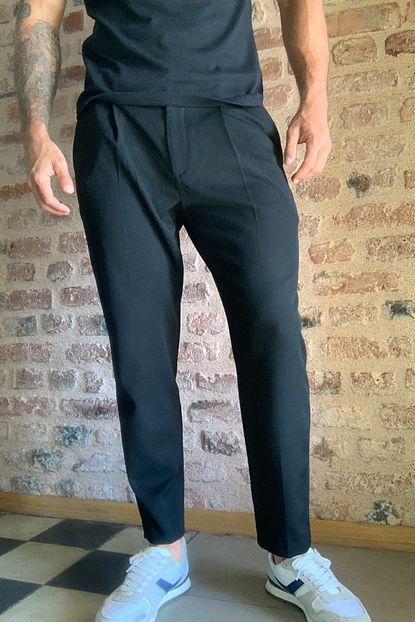 Trendyol Man Siyah Erkek Pileli Havuc Kesim Pantolon Tmnss20pl0483 Trendyol