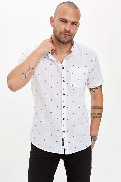 Defacto Erkek Beyaz Tek Cepli Slim Fit Gomlek O0292az 20sm Wt34 Trendyol