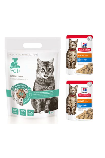 Thepet Tahilsiz Kisir Kedi Mamasi 1 Kg 2x Hills Deniz Balikli Pouch Hediyeli Trendyol