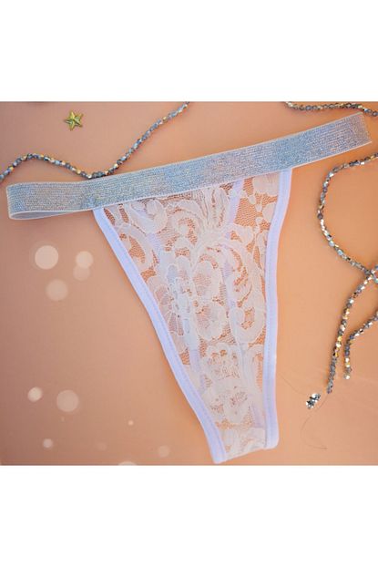 Miscats Beyaz Dantelli String Trendyol