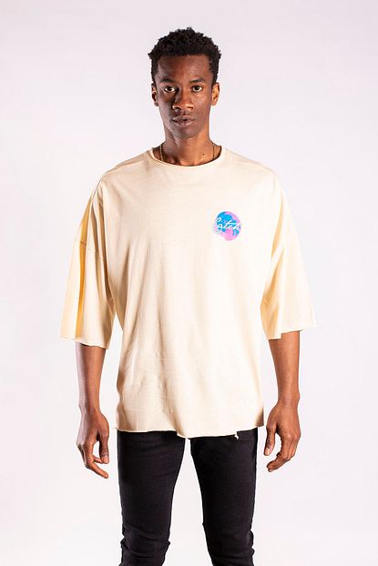 Catch Erkek T Shirt Ay Baskili Oversize Trendyol