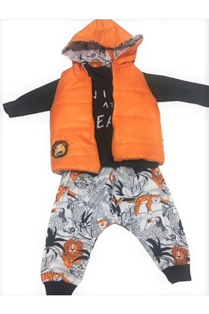 Hippil Baby Kapsonlu Sisme Yelekli Erkek Bebek 3 Lu Kombin Takim Trendyol