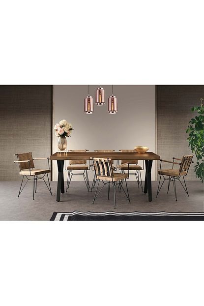Necoline Milano Kutuk Mdf Masa Takimi 1 6 Sandalyeli Trendyol