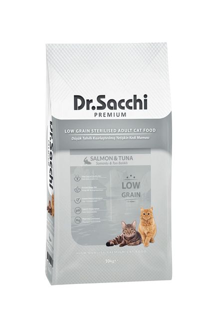 Dr Sacchi Premium Somon Ve Ton Balikli Dusuk Tahilli Kisirlastirilmis Yetiskin Kedi Mamasi 10 Kg Trendyol
