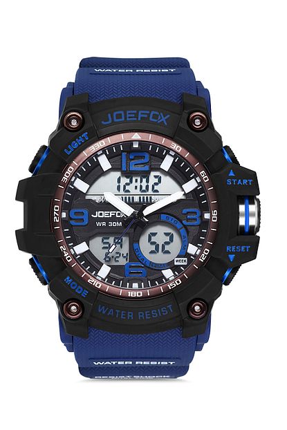 Joefox Erkek Lacivert Dijital Analog Silikon Kordon Kol Saati Jfp1070 Trendyol