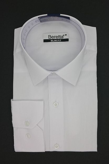 Beretta Erkek Gomlek Duz Beyaz Slim Fit Trendyol