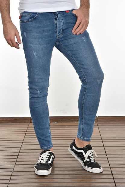 Lose Jeans Erkek Canli Mavi Pantolon Skinny Fit Trendyol