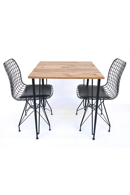 Metal Tasarim Atolyesi Atlantik Cam Metal Ayakli Mutfak Masasi Takimi 70 X 70 Cm Trendyol