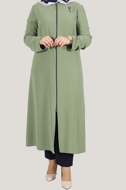 https www trendyol com kombinal 0271 ayrobin kumas fermuarli buyuk beden bayan kap yesil p 40987920