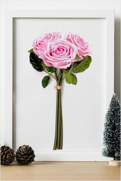 Ikea Gul Buketi Rose Ahsap 24x33 Cm Cerceve Tasarim Ahsap Tablo Trendyol