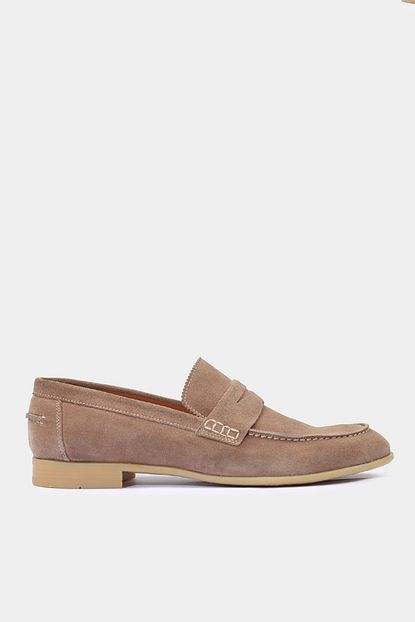 Hotic Hakiki Deri Bej Erkek Loafer Trendyol