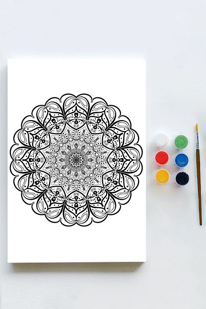 Postermanya Mandala Tuval Kanvas Tablo Boyama Hobi Seti 16 60x90cm Buyuk Boy Trendyol
