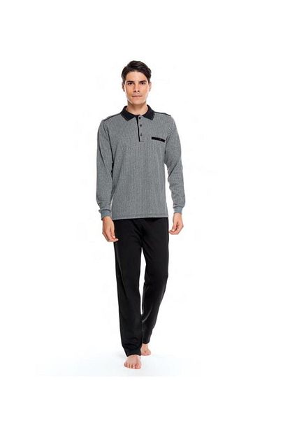 Cift Kaplan Yakali Patli Polo Yaka Erkek Pijama Takim 8563 Trendyol