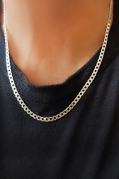 Oseshop Gumus Italyan Tasarim Panzer Erkek Zincir Kolye Trendyol
