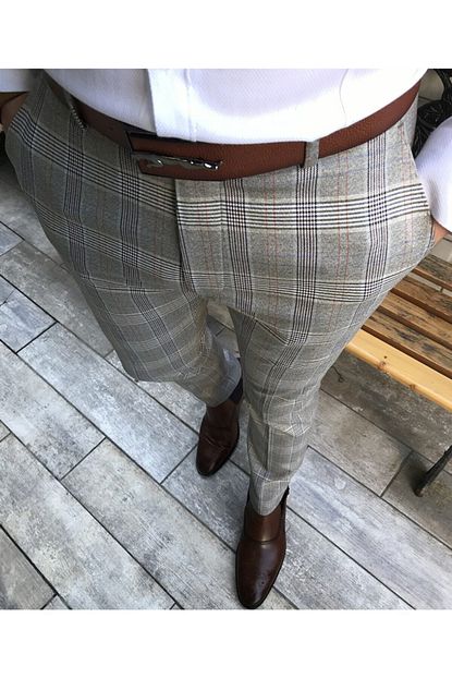 Terziademaltun Italyan Stil Slim Fit Erkek Kumas Pantolon Cok Renkli T4273 Trendyol