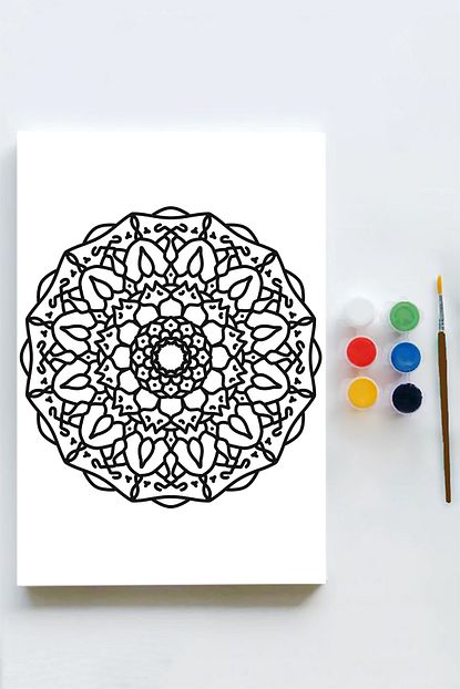 Postermanya Mandala Tuval Kanvas Tablo Boyama Hobi Seti 12 60x90cm Buyuk Boy Trendyol