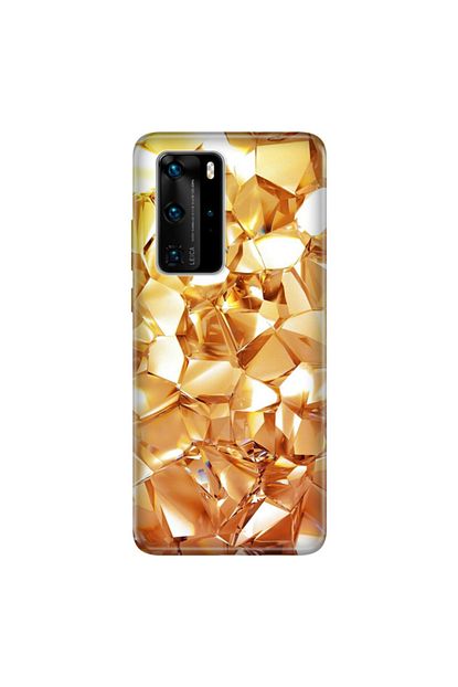 huawei p40 pro kilif desenli resimli hd silikon telefon kabi kapak golden pro