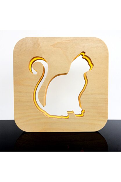 Goodlightsonly Ahsap Led Kedi Masa Ve Gece Lambasi Trendyol