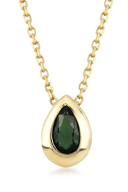 Gelin Pirlanta Gelin Diamond 14 Ayar Altin Zumrut Kolye Trendyol