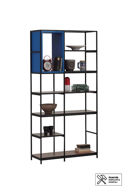 Enza Home Hampton Kitaplik Mavi Raf Trendyol