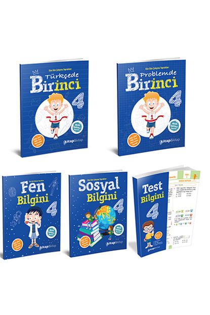 Kirmizi Beyaz Yayinlari 4 Sinif Tum Derslerden Olusan 5 Li Set Trendyol
