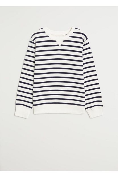 Mango Kids Erkek Cocuk Pamuklu Cizgili Sweatshirt Trendyol